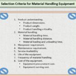 Selection Criteria of Material Handling Equipment